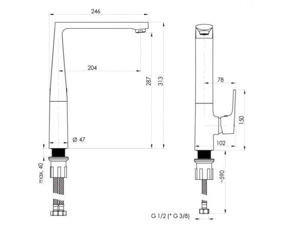 Faucet for kitchen Rubineta Modena-33