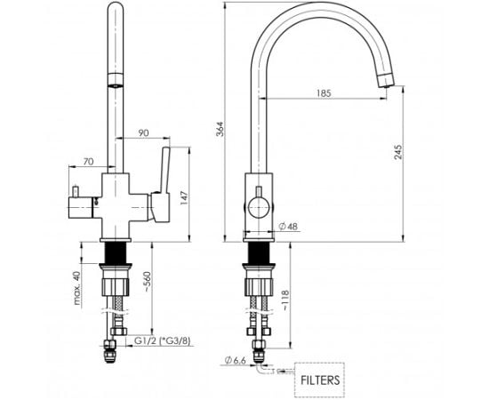 Kitchen faucet Rubineta ULTRA-32