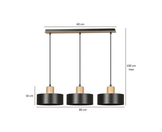 Pendant EMIBIG Torin 3 E27 3x MAX 60W black