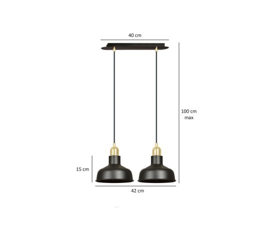 Подвес EMIBIG Ibor 2 E27 2x MAX 60W черный