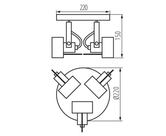 სპოტი Kanlux 34926 SONDA II 3 GU10 EL-3O B