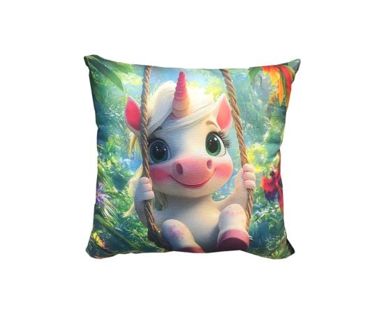 Decorative pillow Home Line 45x45 cm Unicorn on a swing