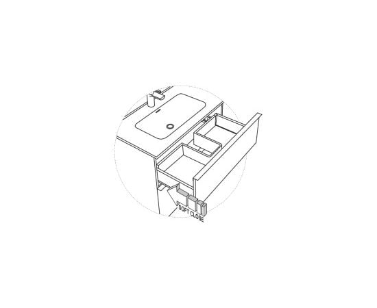 Washbasin hanging cabinet Elita Look 60 1DR HG PDW white