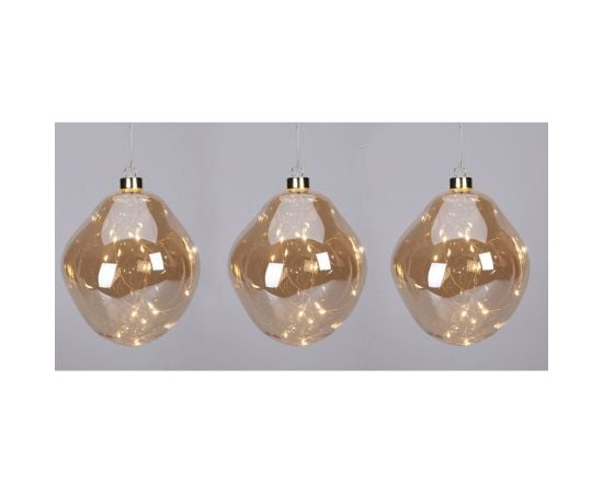 საახალწლო სათამაშო organic ball set3 w led gold