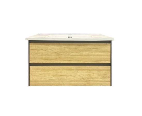 Washbasin hanging cabinet with washbasin Martat Rino 80 Oak