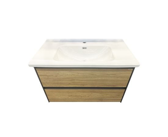 Washbasin hanging cabinet with washbasin Martat Rino 80 Oak