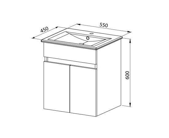 Hanging cabinet with washbasin Martat Mona 55