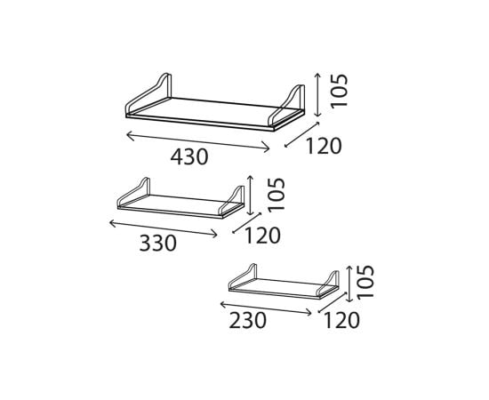 Комплект полок Domax FBL 2 LOFT 430/330/230 3 шт