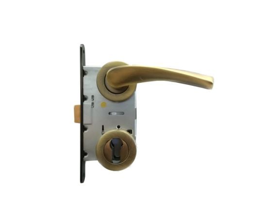 Set handle and lock BT Group KUMBET AB 70 mm. bronze