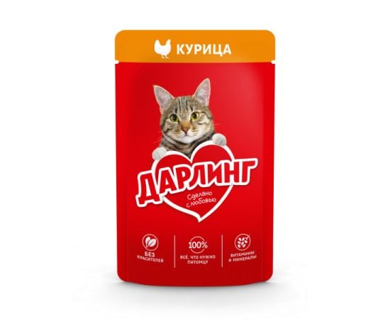 Корм для кошек мокрый Darling курица 75г