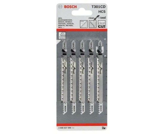 Пилка лобзиковая Bosch T 301 CD, HCS 5 pcs