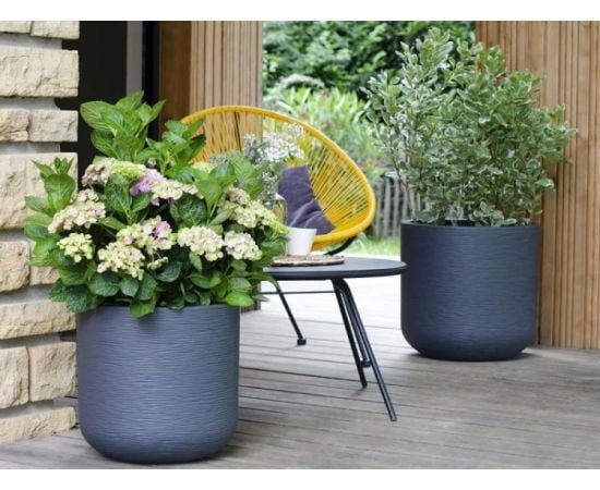 Plastic pot EDA Plastiques Rond GRAPHIT'UP 38,5x36,8cm 32,5l