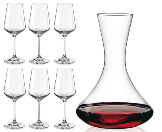 Wine fougere with decanter BOHEMIA 6 pcs SANDRA/CX31AA91500/7