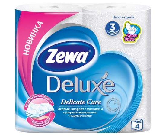 Туалетная бумага Zewa Deluxe белая 4 шт