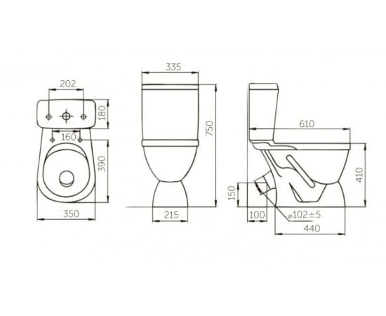 Toilet-Compact Rosa "Lira"