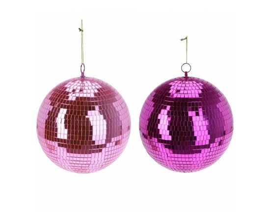 Christmas toy mirror ball 25 cm 2ass fuchsia