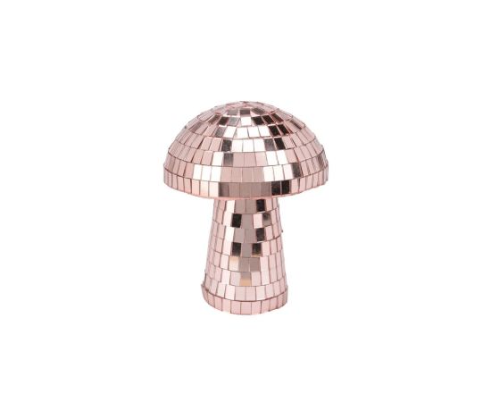 New Year's toy mirror glass mushroom 10x12 cm rose gold