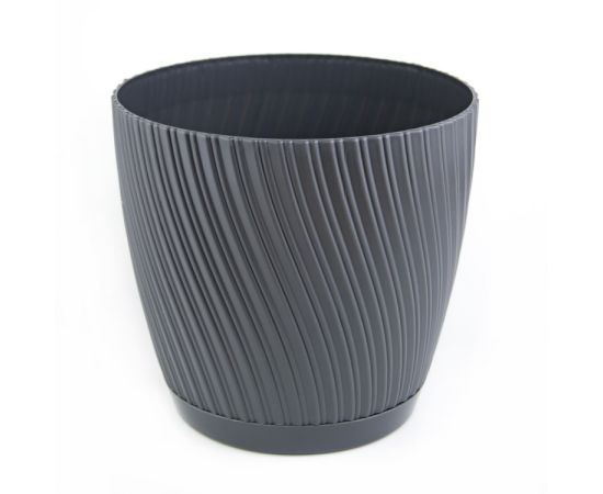 Flower pot with saucer FORM PLASTIC Mika 19 anthracite