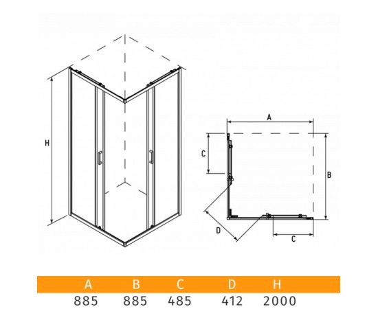 Shower enclosure Alex Baitler АВ1490B4 90x90x200 cm darkned