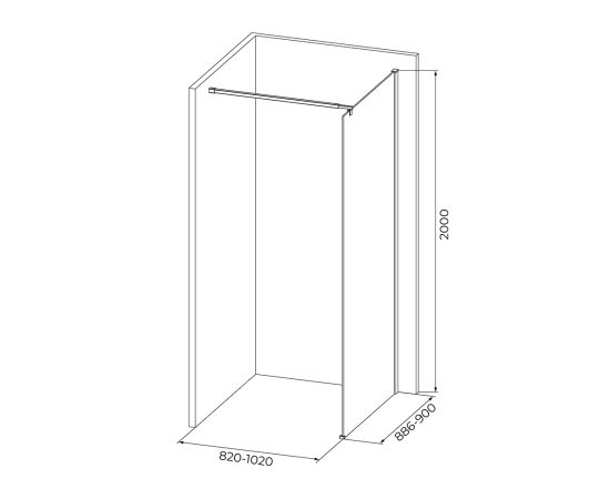 Shower glass IVA WIB90T 90×200 cm 8 mm