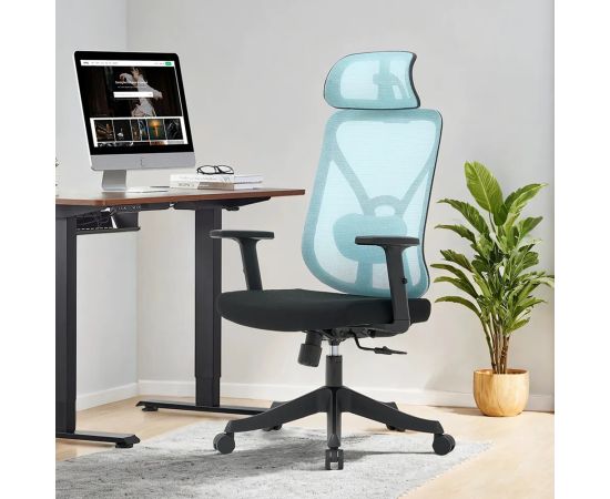 Office chair NOEL High back office chair Mesh, fabric -Blue + black