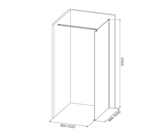 Shower glass  IVA WIB100T 110×200 см 8 мм