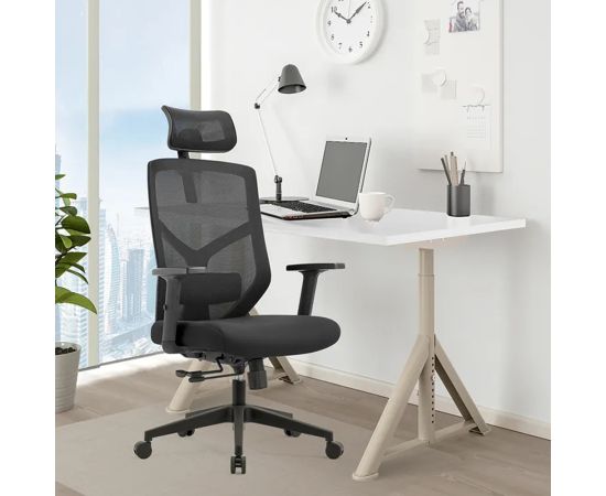 Office chair NOEL High back office chair Mesh fabric Black Lina-H