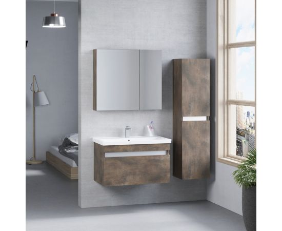 Wall-mounted cabinet with washbasin Denko ,,More 80 Patara Bronze'' 70x54,5cm