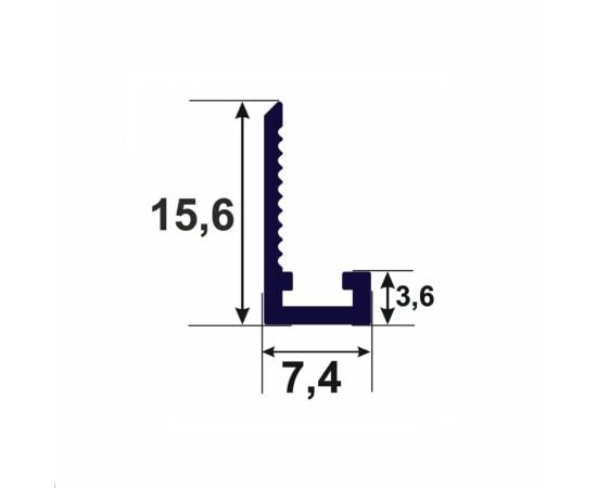 Aluminum anti-plinth PROFIL CENTER Best Deal 15.6x7.4x2500 Silver